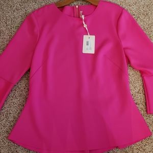 NWT $198 Ted Baker Gigih Hot Pink Fuschia Blouse